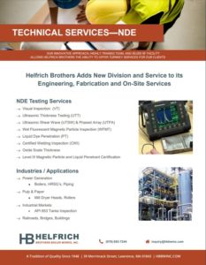 Technical Services - NDE Service Sheet